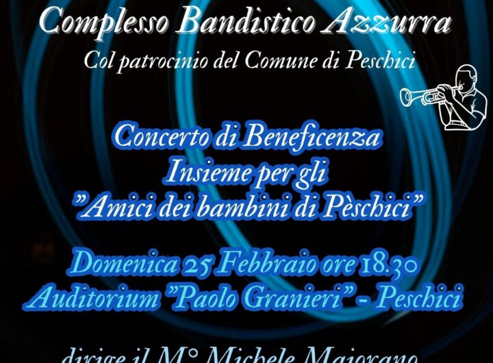 Concerto di beneficenza a Peschici il 25-02-2024