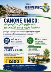 Consiglio Comunale di Rodi Garganico discute nuove misure per il canone unico e la sostenibilità.